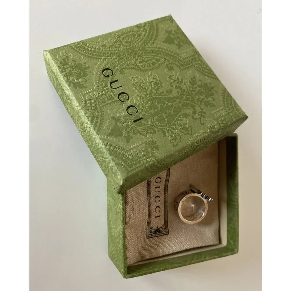 GUCCI GG Pineapple Sterling Silver 925 Ring Size 13 Gucci (16.8 mm) 476829 New